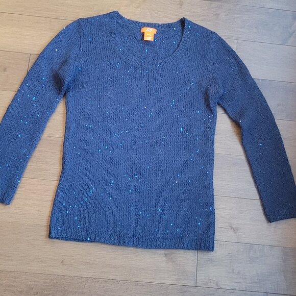 Joe Fresh Dark Blue Mohair Blend Fuzzy Long Sleeve Sweater Size xs Size - Picture 1 of 1